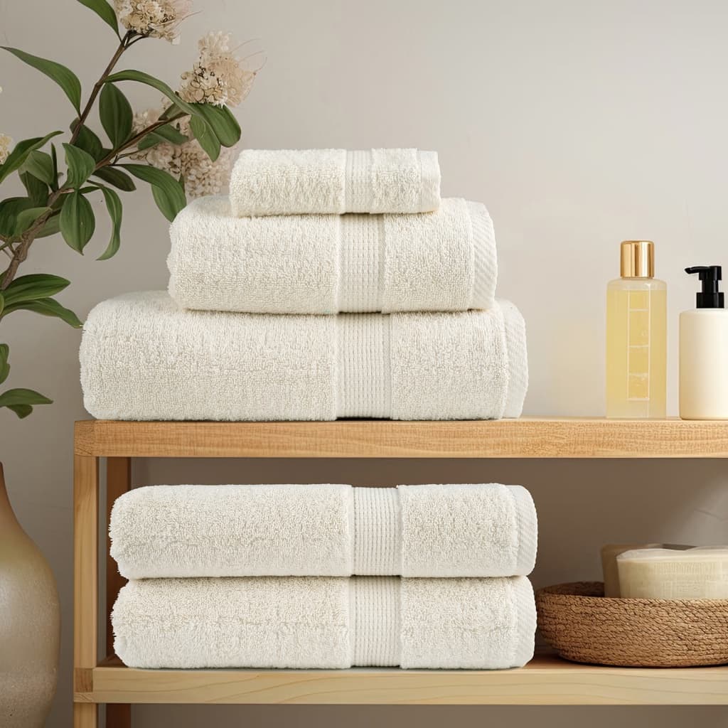 Vidaxl Ręczniki Premium Solund, 10 Szt., Kremowe, 50X100 Cm, 600 G/Cm²