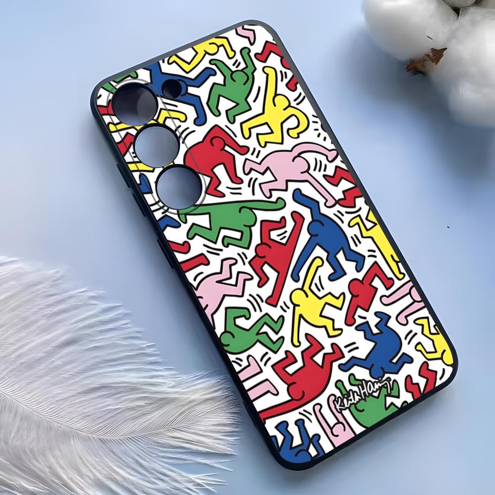 Artist K-H-haring Phone Case For Samsung S25 Ultra S24 S23 S 22 S21 S20 Plus S23 S24 Fe Galaxy A54 A53 A34 A25 A16 A14 A13Cover