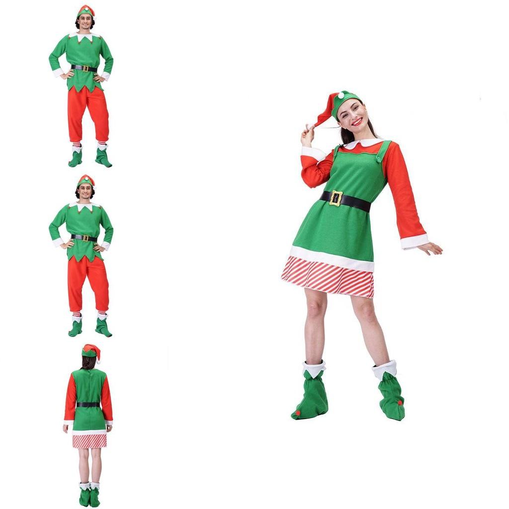 Christmas Elf Adult Cosplay Costume Couple Outfits