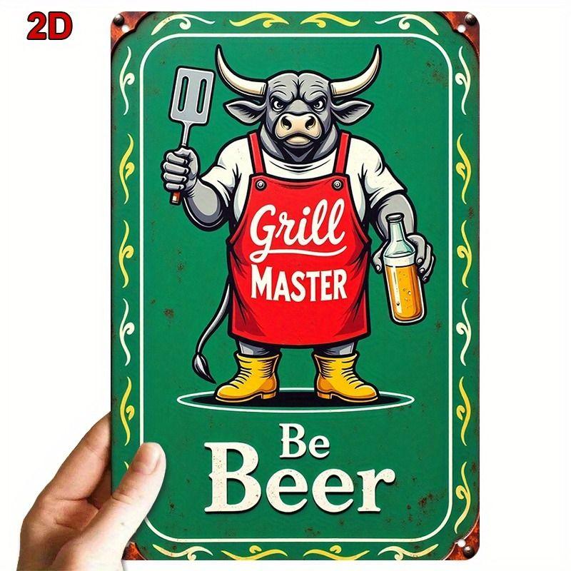Retro Beer Theme Metal Tin Sign Bar Kitchen Wall Art Decor