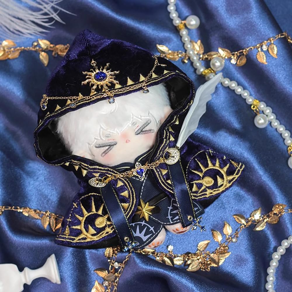 Niannyyhouse 10cm20cm Plush Clothes Robe Belt Magic Cloak Cotton Doll Dress-Up (White, 10cm)