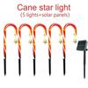 Charming rural charm, solar-powered ground socket candy cane light string, Christmas decoration, DIY craft decoration
