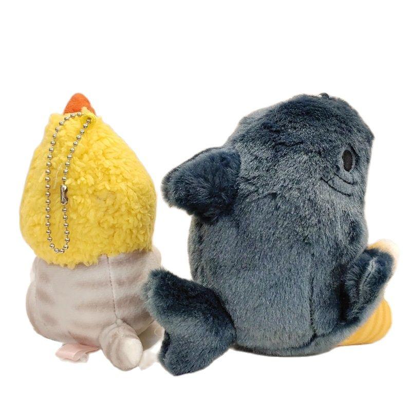 Kawaii Anime Hobby Tempura Fried Shrimp Shark Cat Plush Doll Keychain Cartoon Cute Pendant Backpack for Girlfriend Gift Christm