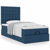 Maison Exclusive - Lit ottoman avec matelas bleu 90x200 cm tissu