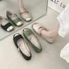 Elegant 2024 Bowknot Comfort Slip-On Ladies Shoes Ballerina Women's Flat Round Toe Leather Soft-soled Single Shoes Women Plus