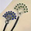 Elegant Peacock Bun Styling Tool French Twist Hairpin with Rhinestone Embellishments Fashionable Hair Additions for Women