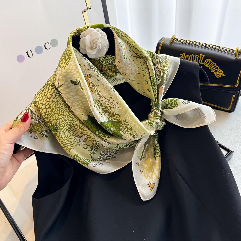 Natural Silk Scarf Women Neck Pashmina Kerchief Foulard Female Bandana Scarves Hijab Shawl Wraps Square Headkerchief