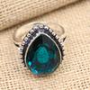 Indicolite Tourmaline Gemstone Handmade 925 Sterling Silver Ring Jewelry For Women