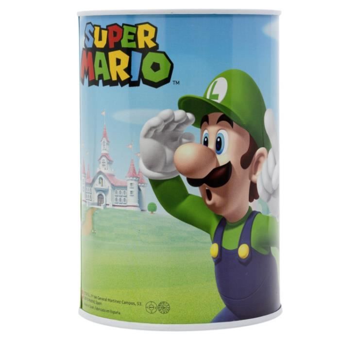 Tirelire - Super Mario - Cylindrique - Métal - 10 x 15 cm - Décoration enfantine
