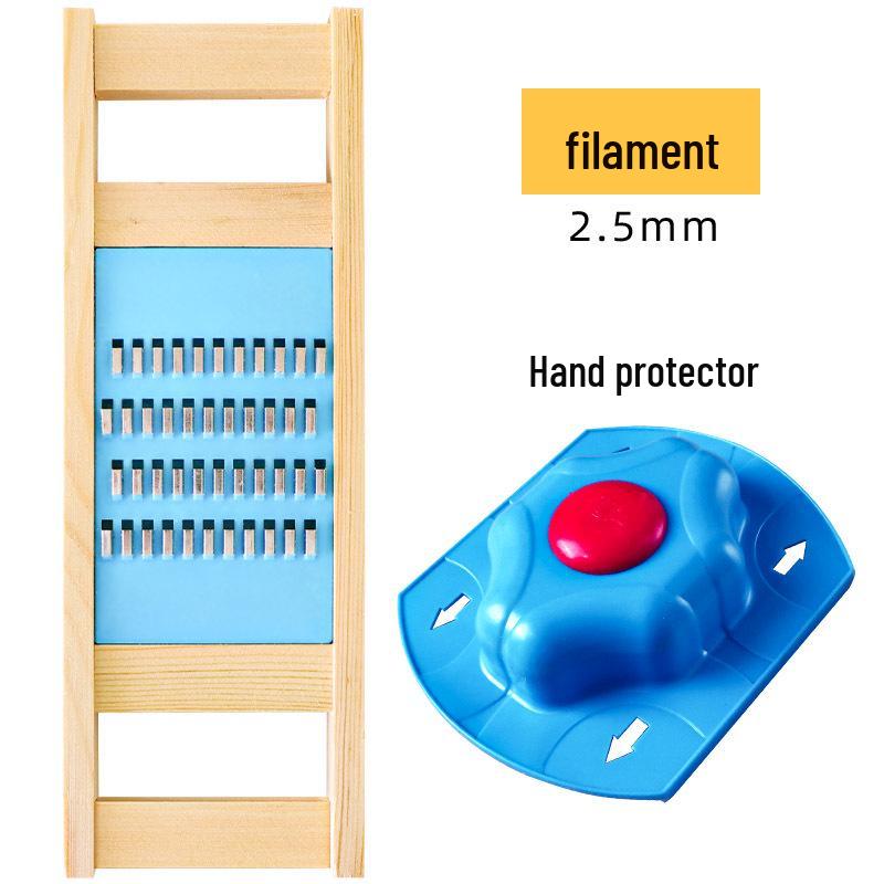 Doppelter Kartoffelschneider mit Handschutz: Reibe aus Massivholz zum groben und feinen Reiben, für Julienne-Scheiben und für den Haushaltsküchengebrauch.