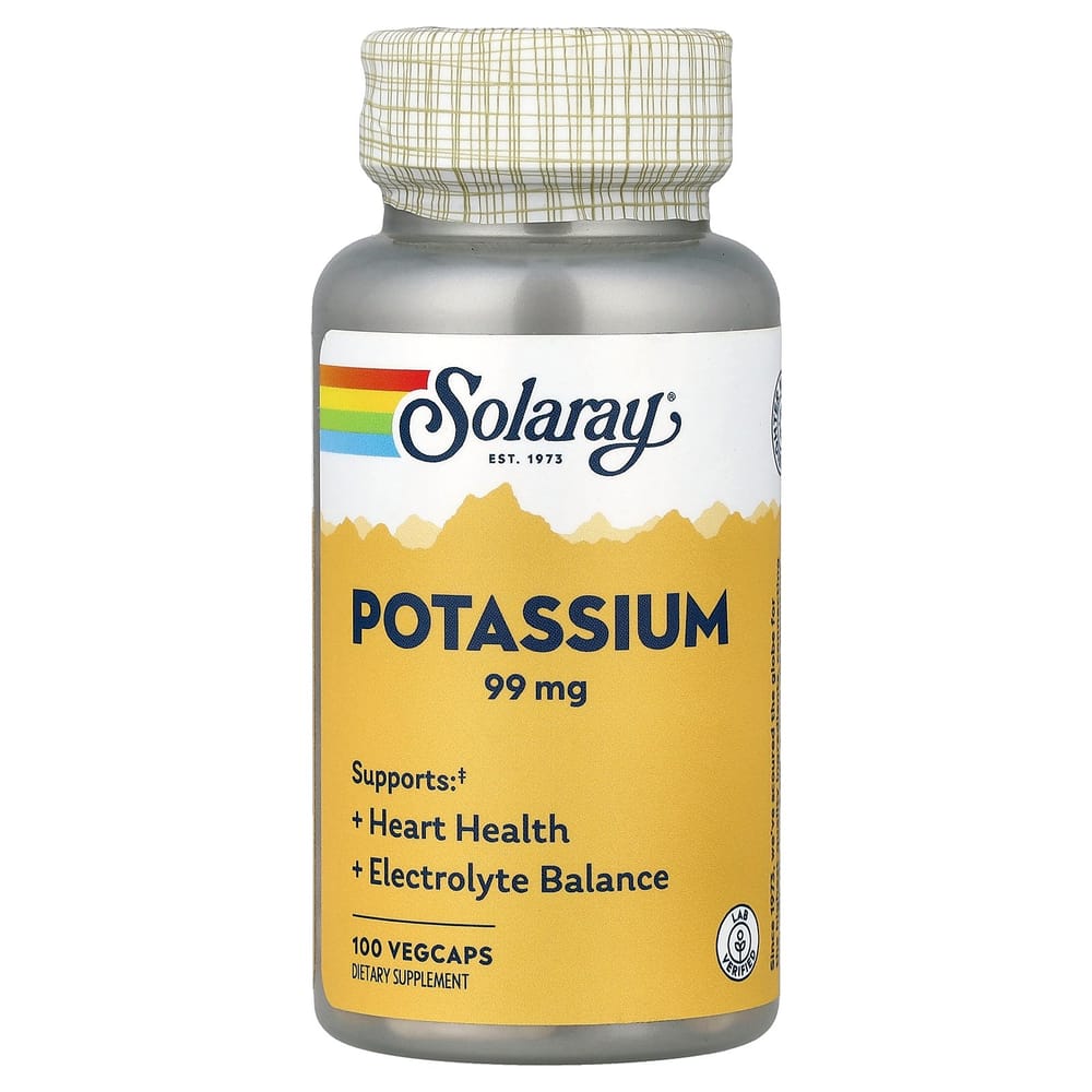 Solaray Potassium 99mg Veggie Capsules 100 Tablets