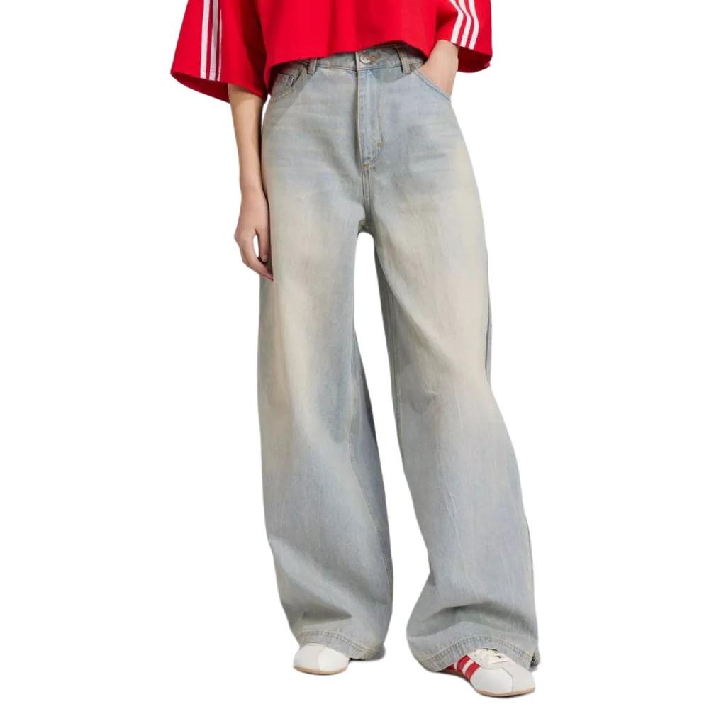 adidas Zip-detail Wide-leg Jeans Women's JX9210