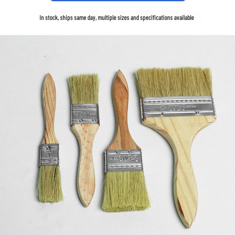 Medium Thickness Wood Handle Paint & BBQ Brush, 1-8 Inch Bristles Variety Pack