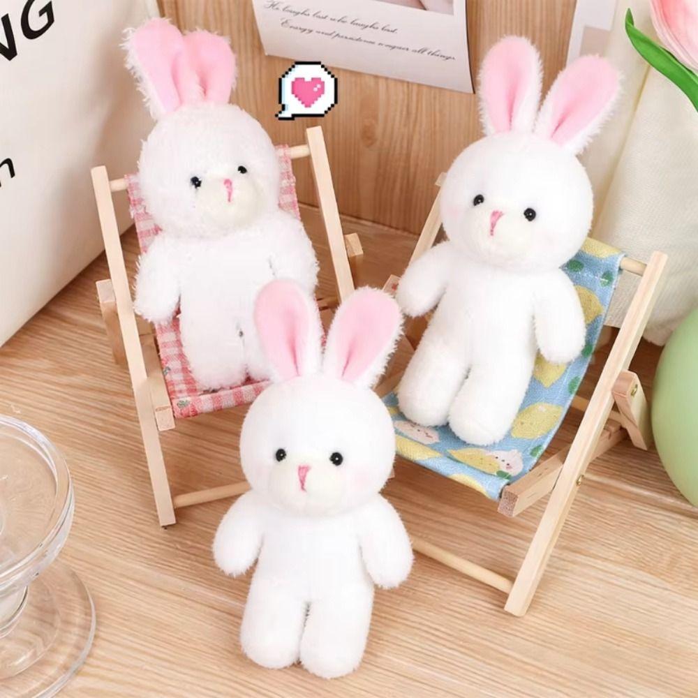 10Pcs Stuffed Little Rabbit Plush Toy Keyring Easter Party Bunny Plush Dolls  Holiday Gift