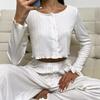 European and American Autumn New Models, Exquisite Pajamas Set, Pure Cotton Thin Long-sleeved Fashion Short Top, Casual Trousers, Loungewear