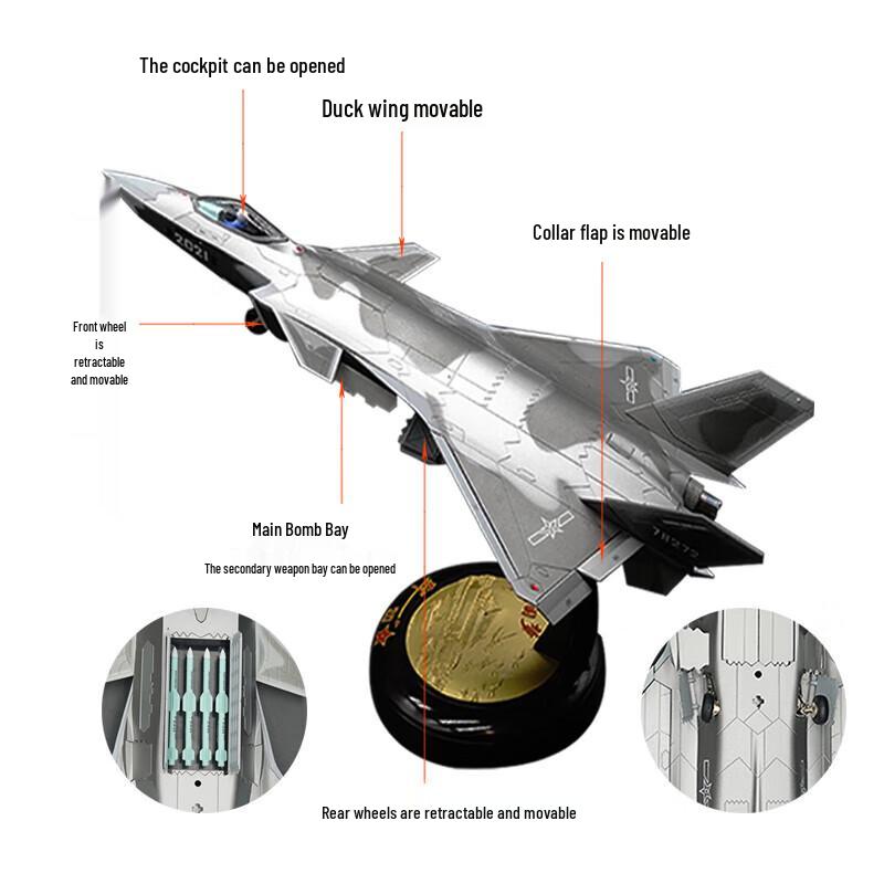 J-20 Fighter Jet Alloy Model