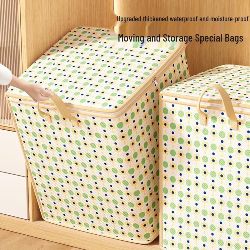 Large Floral Polka Dot Travel Storage Bag for Luggage and Quilts