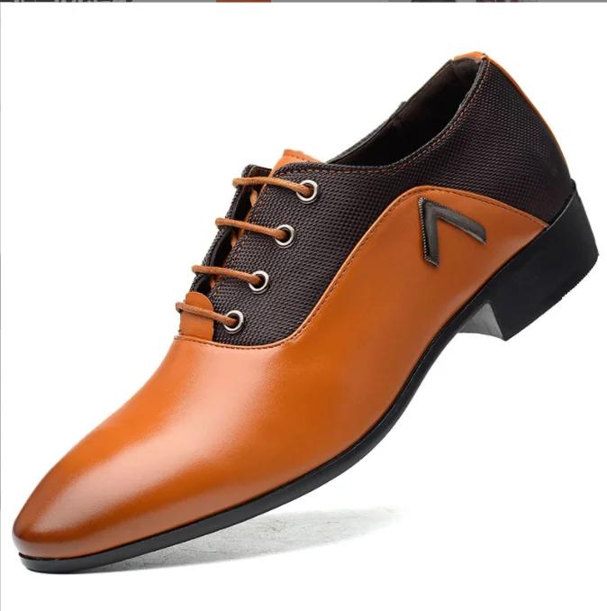 Fashion Shoes Men Leather Shoes Business Dress Shoes All-Match Casual Shock-Absorbing Footwear Wear-Resistant Plus Size Chaussure Homme
