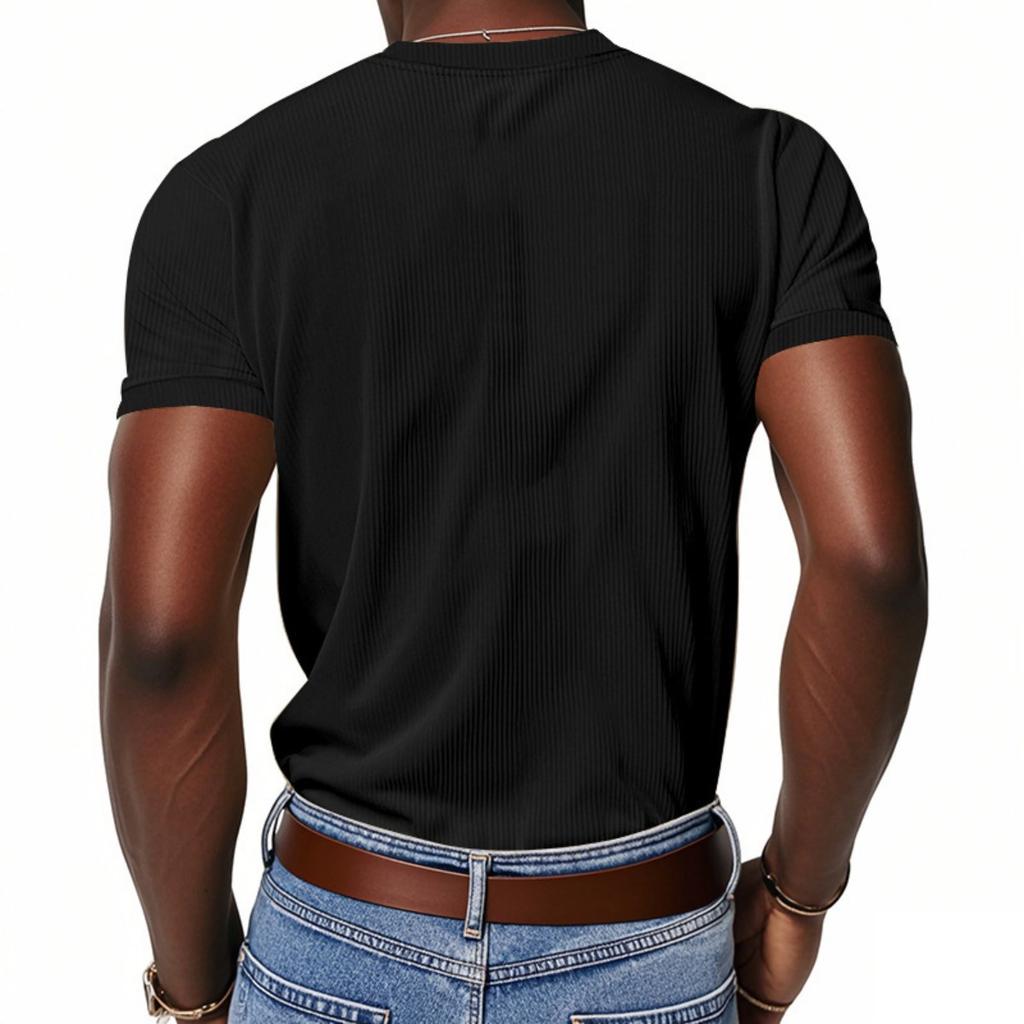 Men's American Style Loose Casual V-neck Short Sleeve Corduroy T-shirt Skin-friendly Amekaji Tee Summer