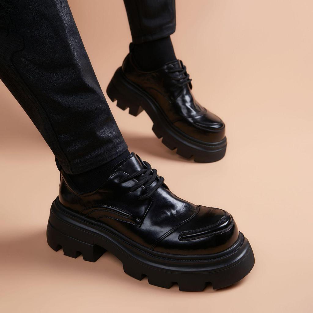 Pánske ležérne topánky z pravej kože na zvýšenie výšky z roku 2025: Hrubá podrážka, priedušná, všestranná, formálny britský štýl