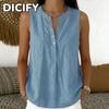 DICFY Women's Fashion Casual Summer Spring V-Neck Sleeveless Blouses & Shirts