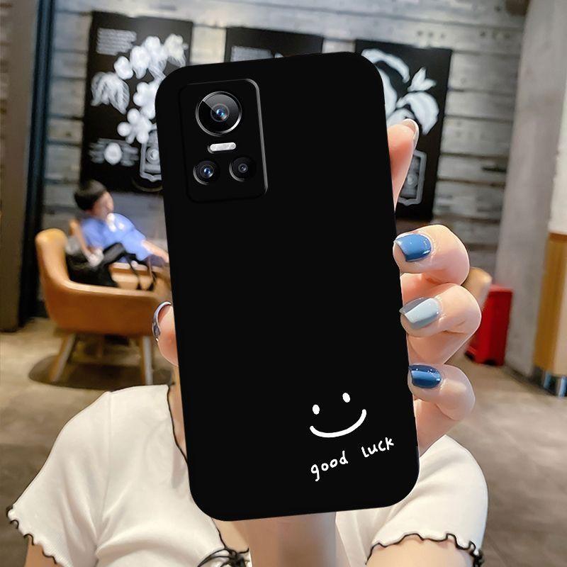 Schwarz und Weiß Einfaches Smiley-Gesicht Geeignet für Realme GTNEO3 Handyhülle RealmegtNeo3 Weiches Silikon