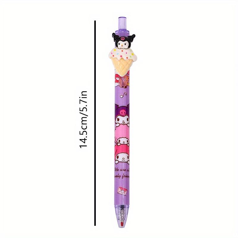 36pcs Kuromi Sanrio cartoon dessert styling series resin patch press pen cute shape neutral pen black signature pen stationery 0.5mm black