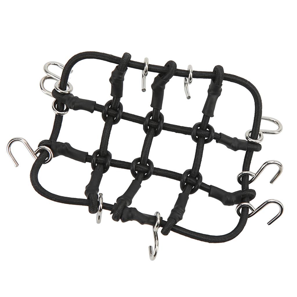 RC Luggage Net Rack Net Simulation Stainless Steel Rubber RC Truck Car Roof Luggage Rack for Xiaomi Jimny RC Car Black
