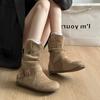 Autumn Women Ankle Boots 2026 New Fashion Flats Causal Shoes Suede Chelsea Short Boots Anti Slip Retro Cowboy Boots Botas Mujer