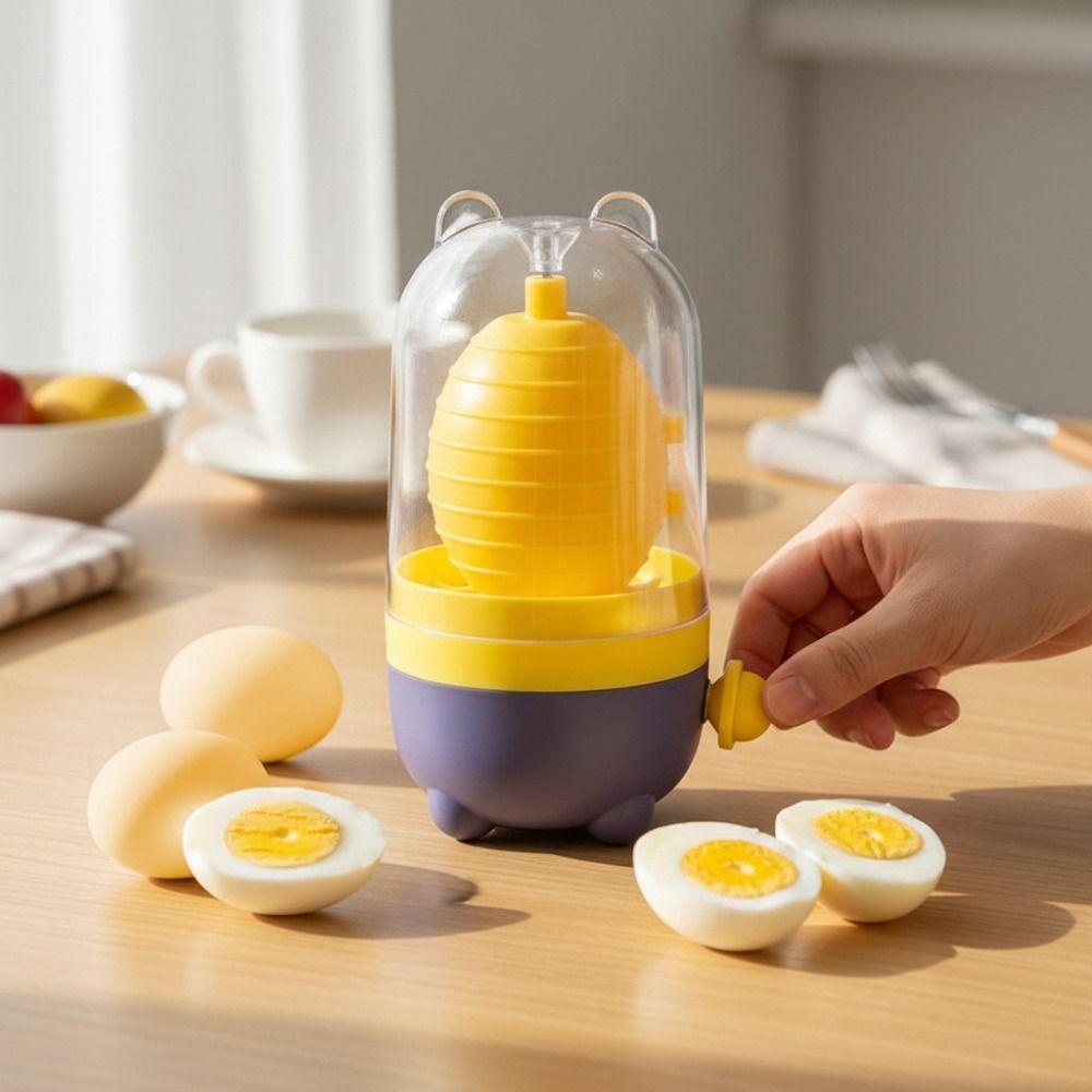 Built-in Silicone Pad Manual Egg Yolk Mixer Mix Evenly Thickened Egg Spinner Cartoon Hand Pull Design Egg Spin Device Breakfast