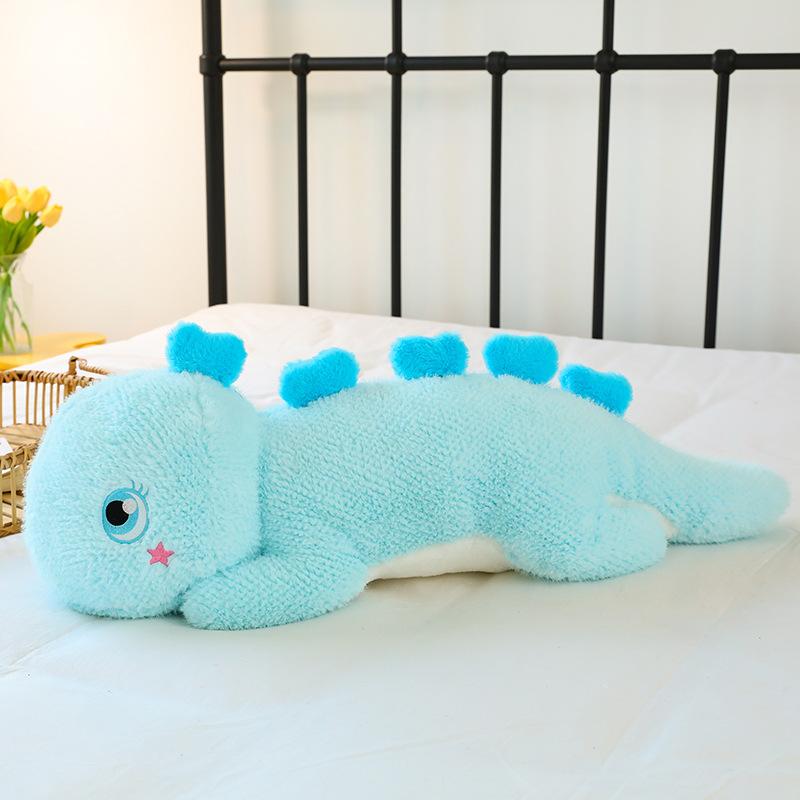 

New Cute Little Bead Dinosaur Plush Toy Long Pillow Healing Companion Doll Holiday Gift Premium Durable Quality 60cm【0.32kg】