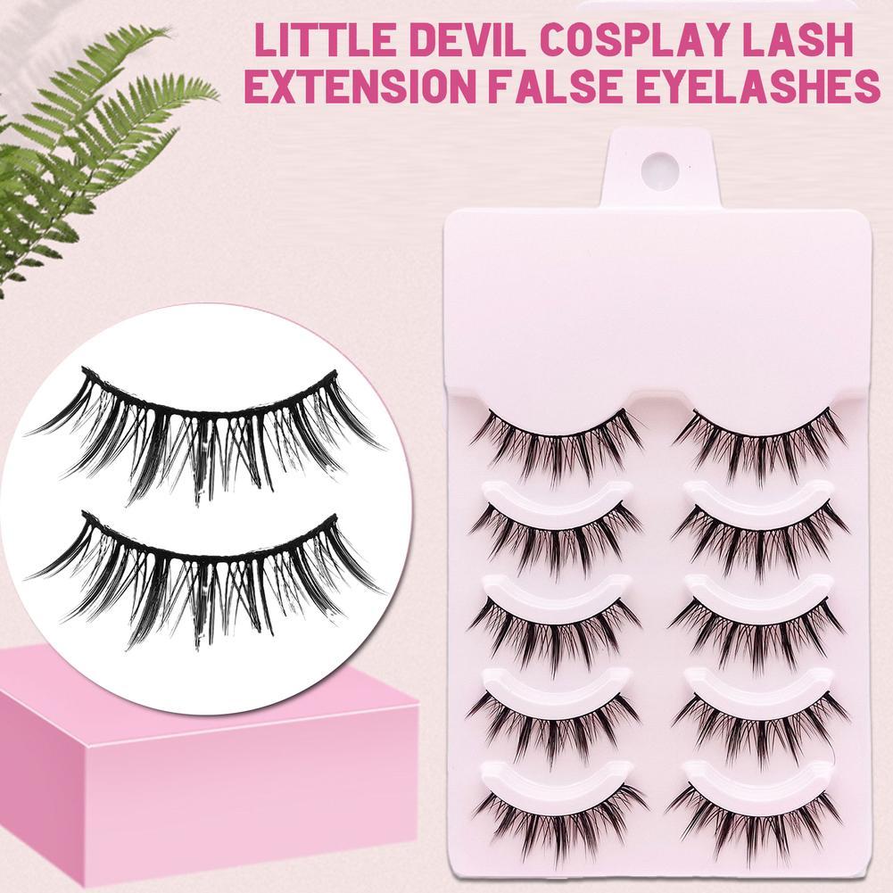 Natürliche Falsche 5 Paare Wimpern Sets Dicke Falsche Verlängerung Cosplay Make-up Augen Voll Cosm V3S4