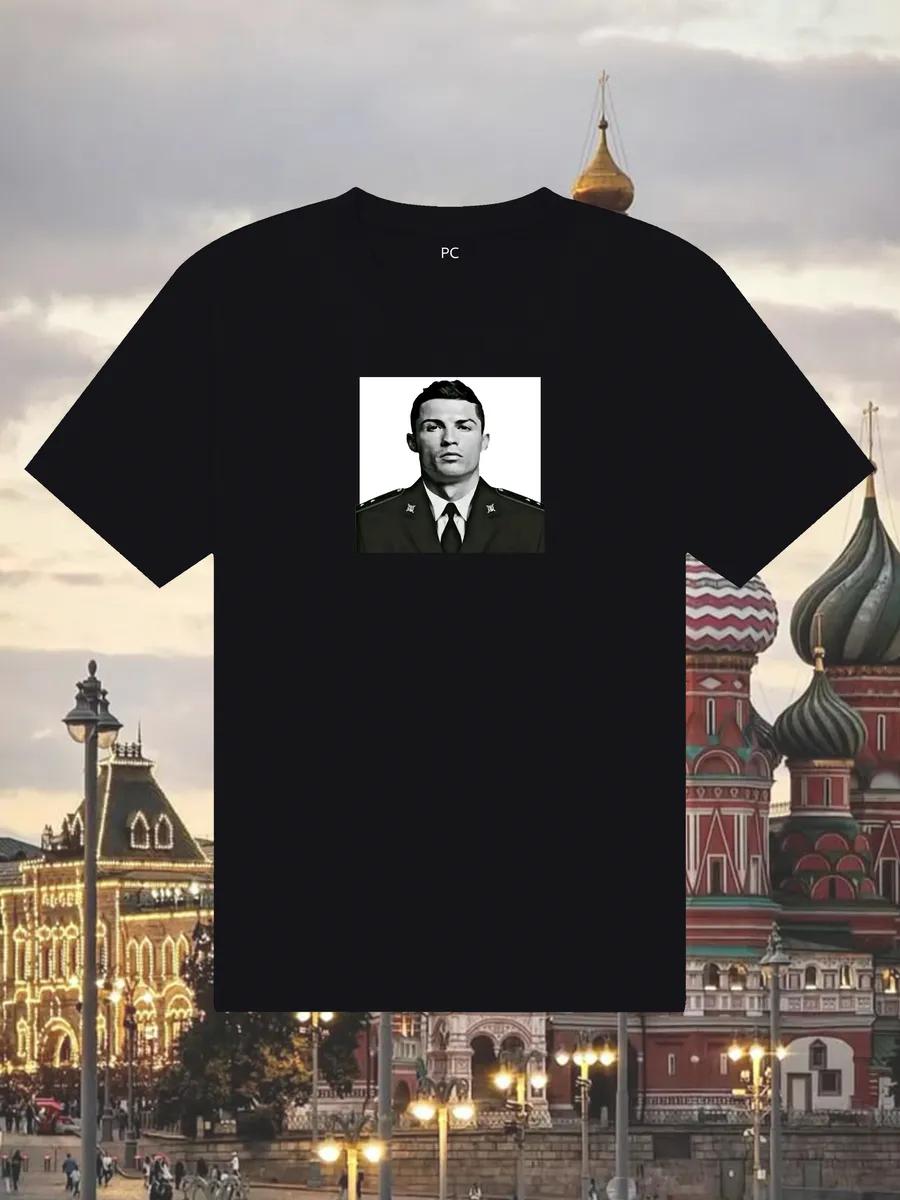 Black T-shirt with Cristiano Ronaldo print S