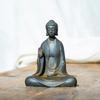 Retro Iron Buddha Statue Indoor Outdoor Zen Decorative Sculptures Simple Home Living Room Tea Room Desktop Meditation Ornament