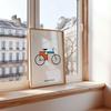 Retro Bauhaus Bicycle Geometric Shape Line Wall Art Prints Canvas Painting Poster Picture for Living Room Waterproof Home Decor