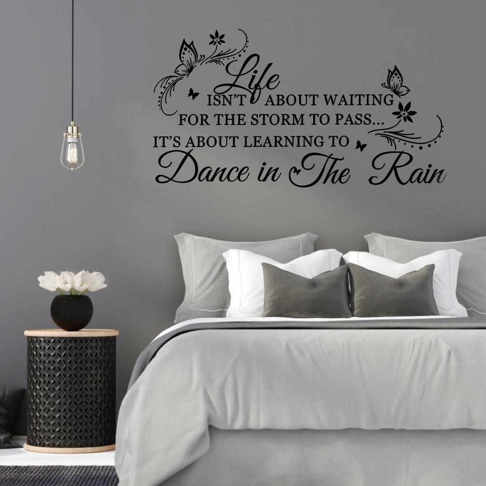 Unique Wall Sticker English Letter with Butterflies Removable Wall Paper Home Bedroom Decor