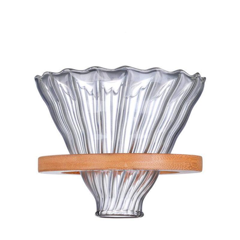 Clear Manual Glass Coffee Dripper Reusable Cone Pour Over Coffee Dripper with Filter Professional Home Coffee Maker