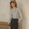 Peulaudeumali Pm_Soft Waterfall Drape Shirt_Blue Gray
