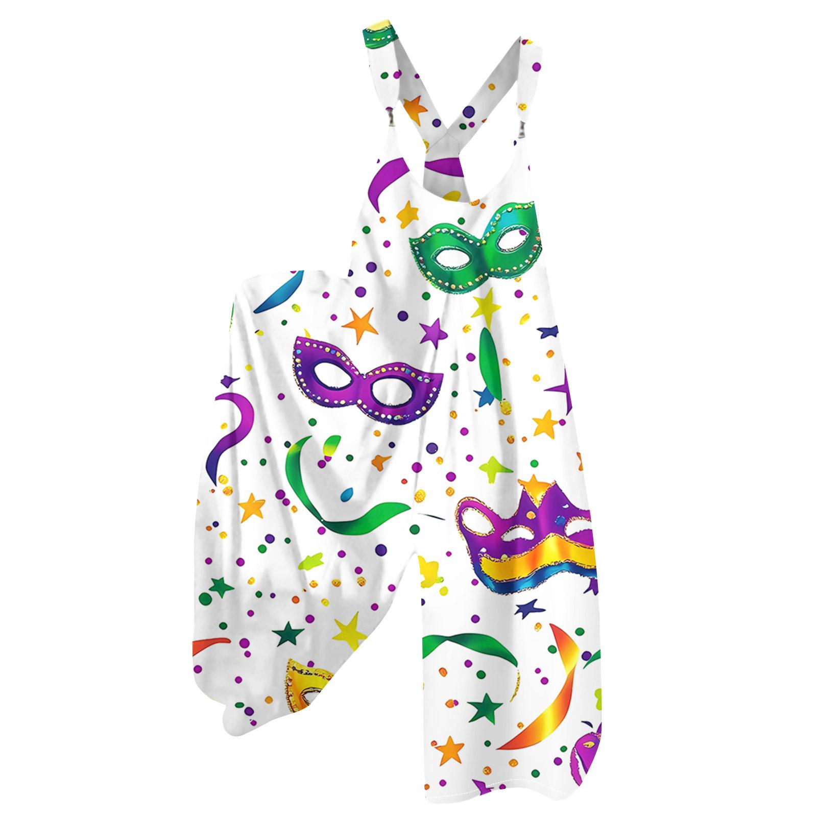 

Женский комбинезон с принтом в винтажном стиле (Нерегулируемые ремни) S