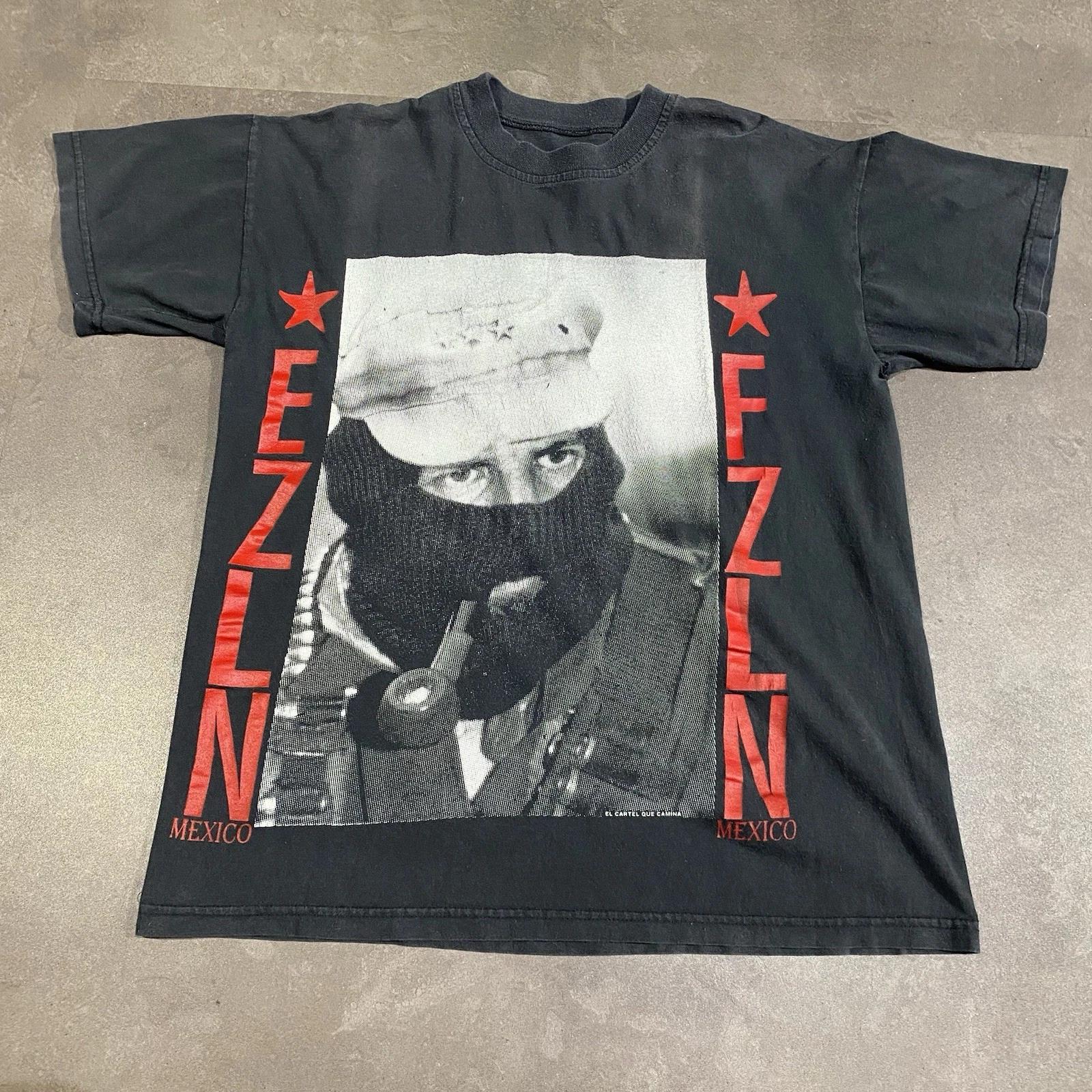 Vintage Mexico EZLN Subcomandante Marcos Zapatista T Shirt 90s 2000s XL
