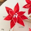 Four Plush Christmas Flowers for Tree and Custom Holiday Displays Made with Synthetic Flannel for Long Lasting Festive Decor