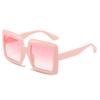 Vintage Oversized Square Gradient Sunglasses For Women New Luxury Brand Leopard Brown Uv400 Sun Glasses Men Chic Shades Pink