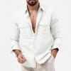 Men's Multi-Pocket Casual Long Sleeve Shirt for Men