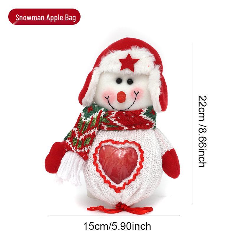 Cross-border Christmas Eve Cartoon Apple Gift Bag for Kids - Flip Cap Tote with Candy Inside