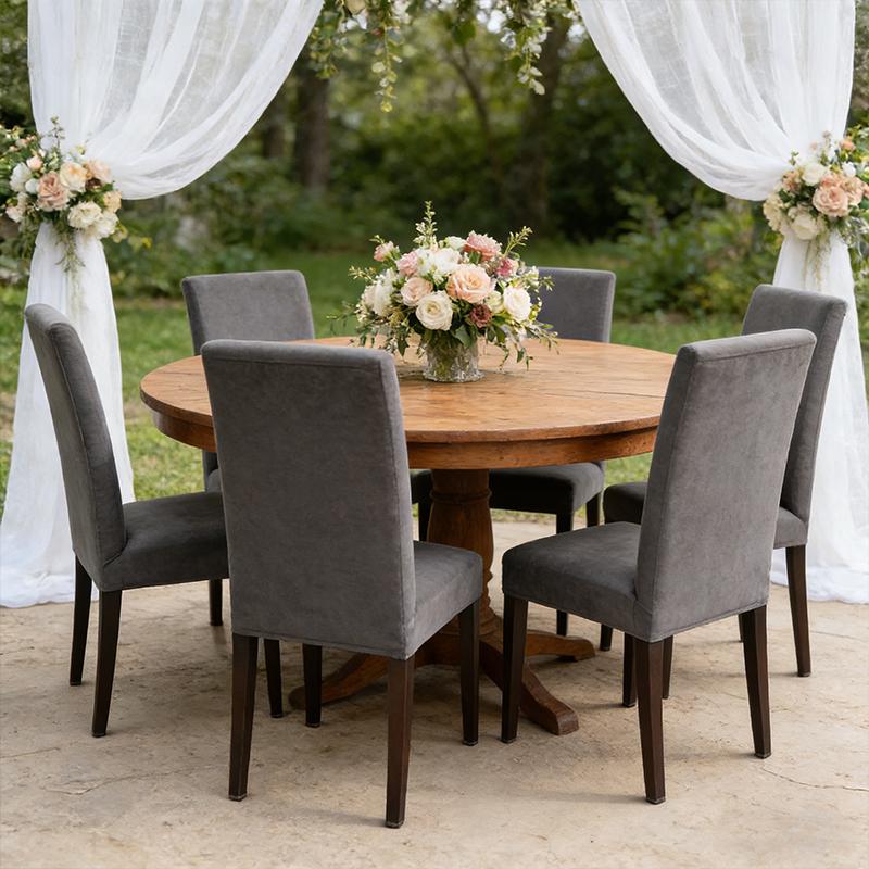 1PC Washable Kitchen Elastic Wedding Stretch Party Chair Protector Dining Room Solid Living Room Chair Slipcovers