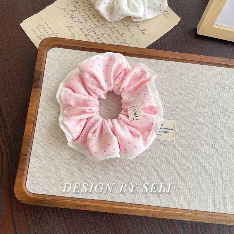 Soft Knitted Collection Autumn Winter Sweet Scrunchie Polka Dot Floral
