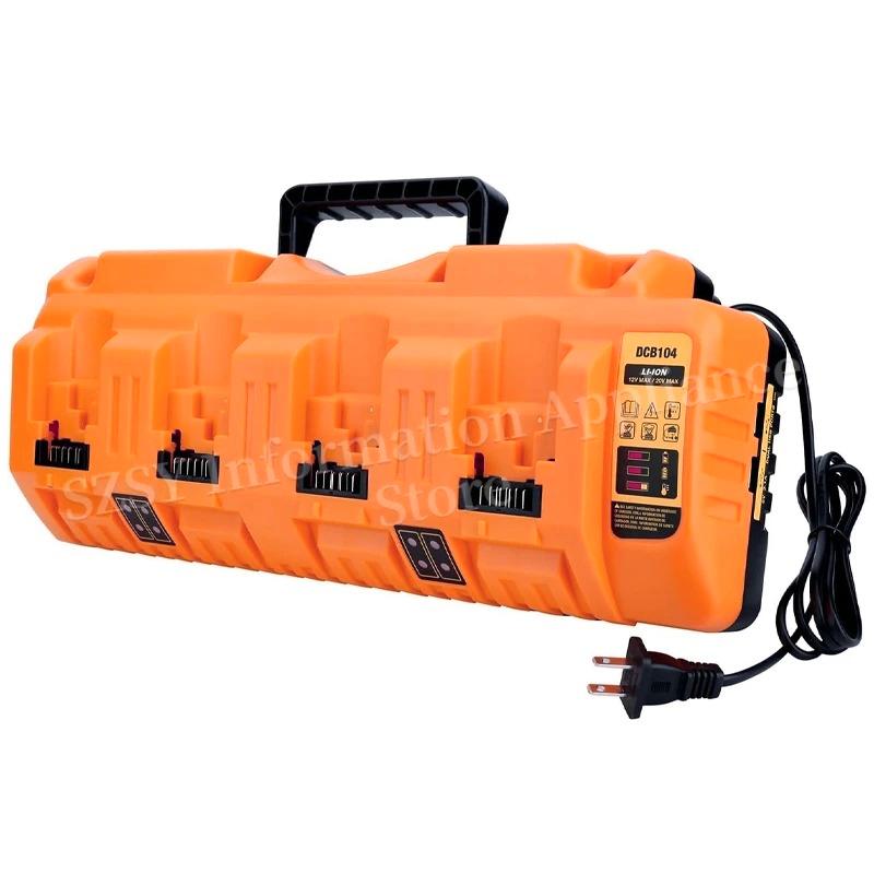 DCB104 Li-ion Battery Charger 4-Port 2A Current For Dewaltt 10.8V 12V 14.4V 18V 20V 60V DCB127 DCB105 DCB118 DCB112 DCB119 DCB10