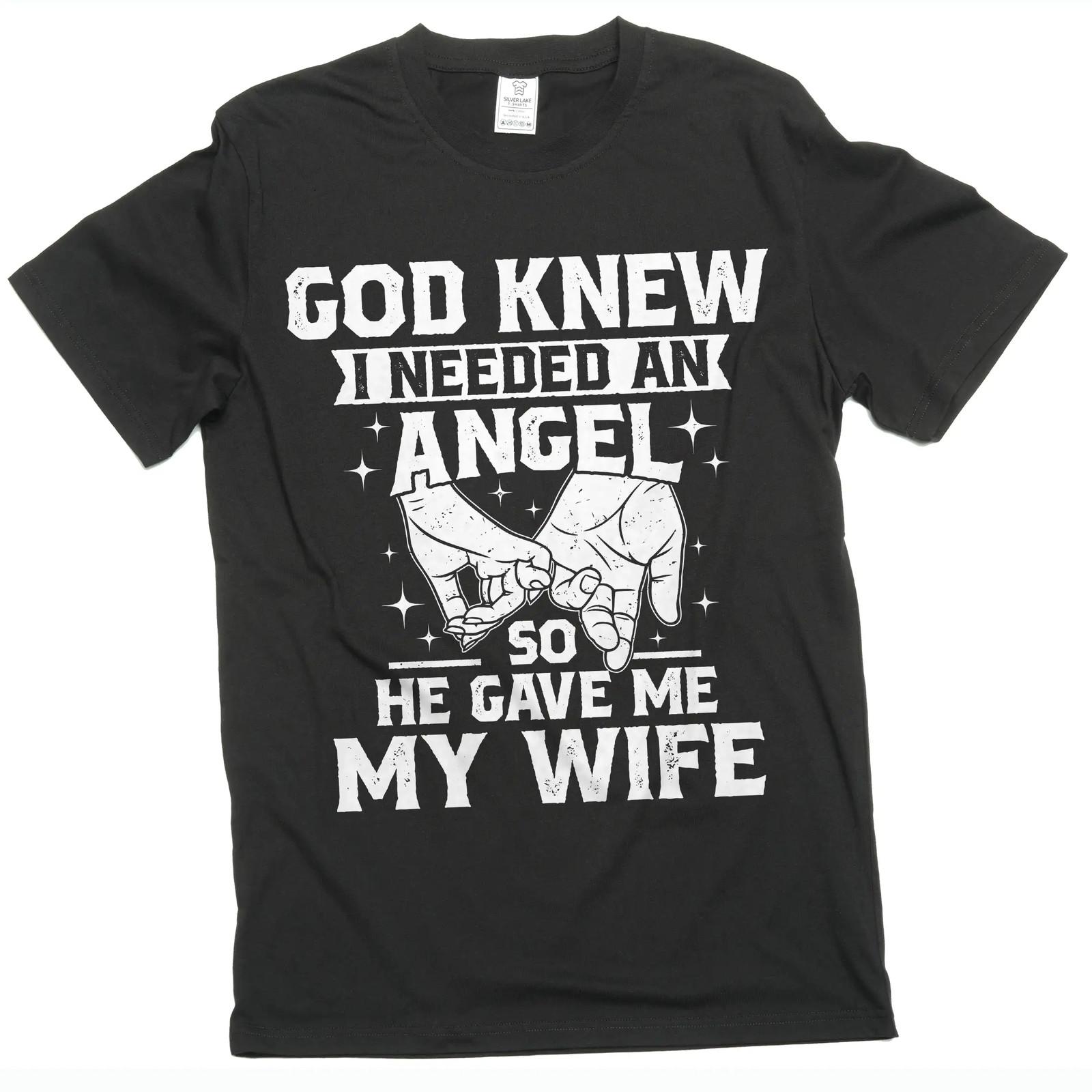 Men s Husband 100% Cotton T-shirt Mens Tees Top Angel Wife Tee Husband Wife Shirts Family Cute tee XL