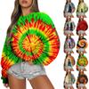 Women's Casual Fashion Printed Long Sleeved Knitted Sportswear Top, Loose Fit Halloween