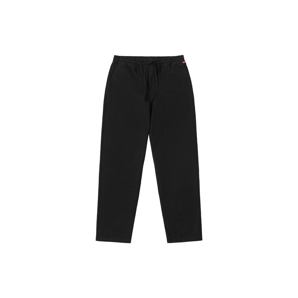Vans Solid Color Drawstring Straight-Leg Casual Pants Men Bottoms Black VN00000DBLK